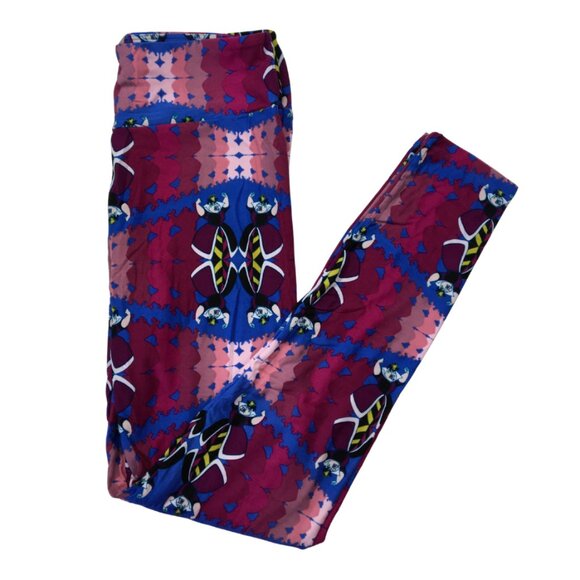 Regal Reflection Kaleidoscope Leggings (OS) — Bold Magenta & Sapphire Statement - Picture 2 of 2